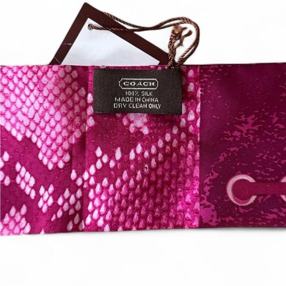 Coach Y2K Pink and Magenta Patterned Twilly Scarf - Picture 3 of 3
